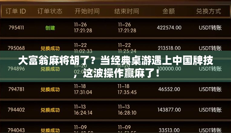 大富翁麻将胡了？当经典桌游遇上中国牌技，这波操作赢麻了！