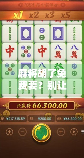 麻将胡了免费要?别让免费变成陷阱!