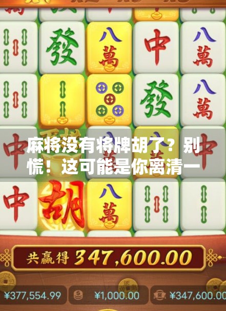 麻将没有将牌胡了？别慌！这可能是你离清一色只差一步的奇迹！