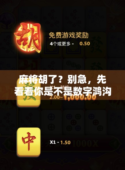 麻将胡了？别急，先看看你是不是数字鸿沟里的那个玩家！