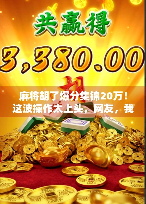 麻将胡了爆分集锦20万！这波操作太上头，网友，我赌五毛钱他不是职业选手！